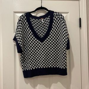Free People Checkered Sweater Vest